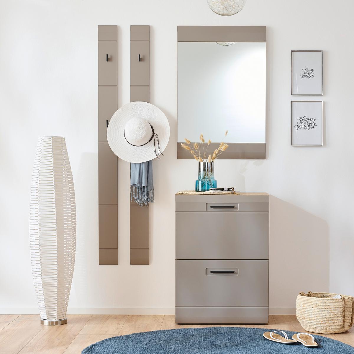 Garderobenspiegel Auris BxH: 60x90 cm Teilverrahmt Grau - Grau, MODERN (60/90/2cm) - Luca Bessoni