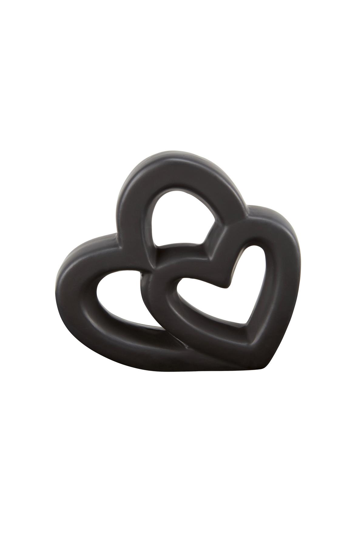 Dekor Szív Aaarin - fekete, Konventionell, kerámia (11/3/10cm) - Luca Bessoni