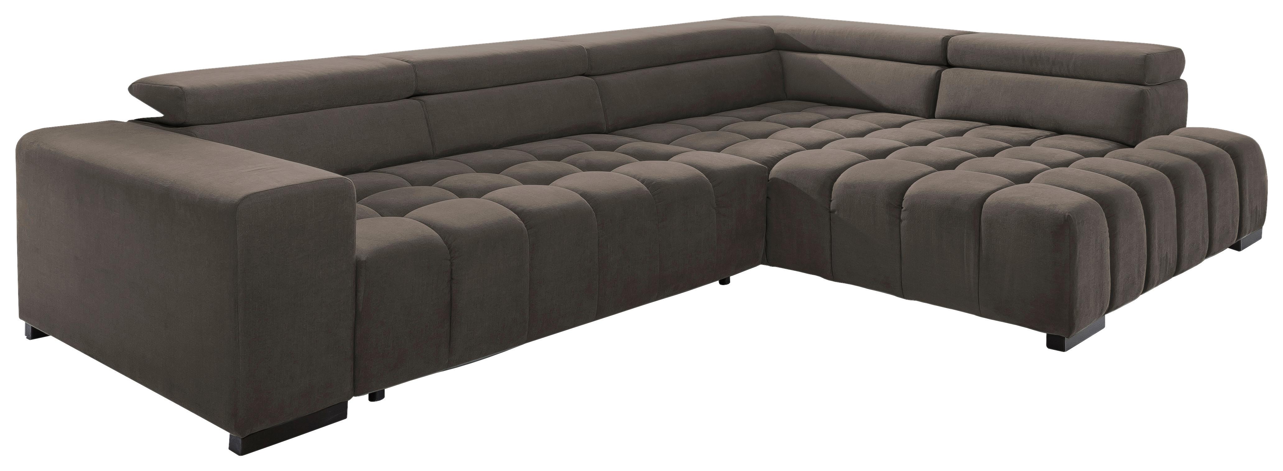 Eckschlafsofa Elias Neu Braun S: 307 cm - Schwarz/Braun, Design, Textil (307/201cm) - Livetastic