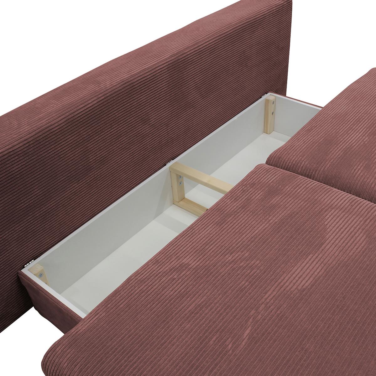 2-sitzer-sofa Mit Schlaffunktion Fiore B: 202 Cm - Altrosa/Schwarz, Design, Textil (202/85/99cm) - P & B