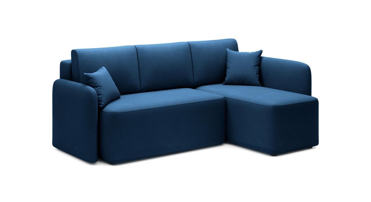 Ecksofa Hadson Blau S: 206x150 cm - Blau/Schwarz, Design, Textil (206/150cm) - MID.YOU