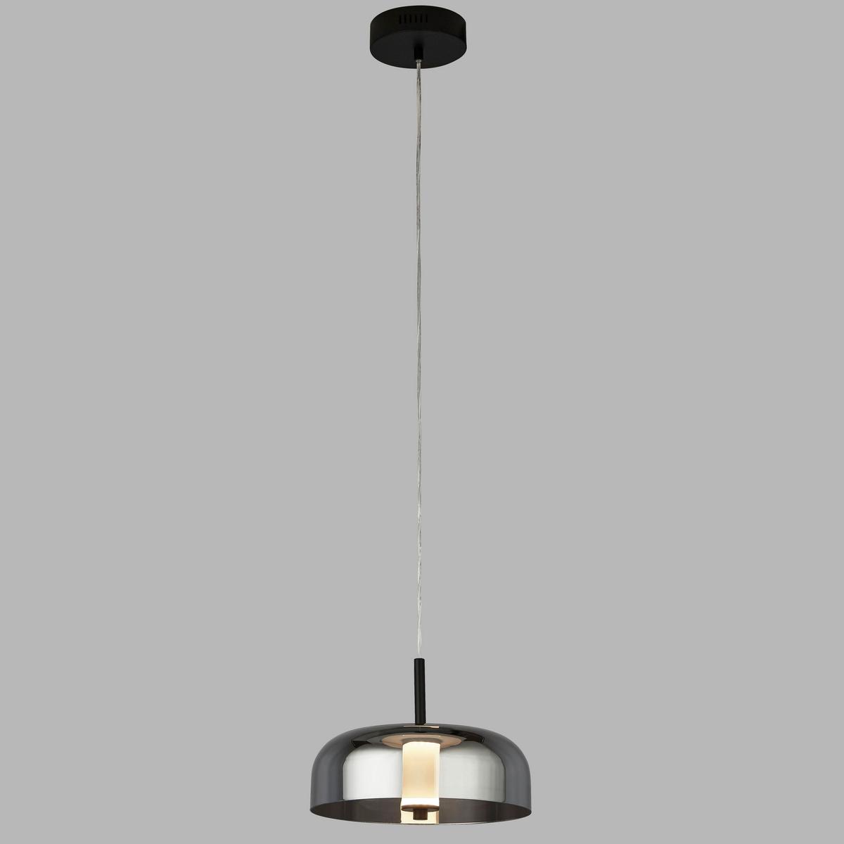 LED-Pendelleuchte 59803-1sm - Schwarz, Basics, Glas/Metall (30/21cm)