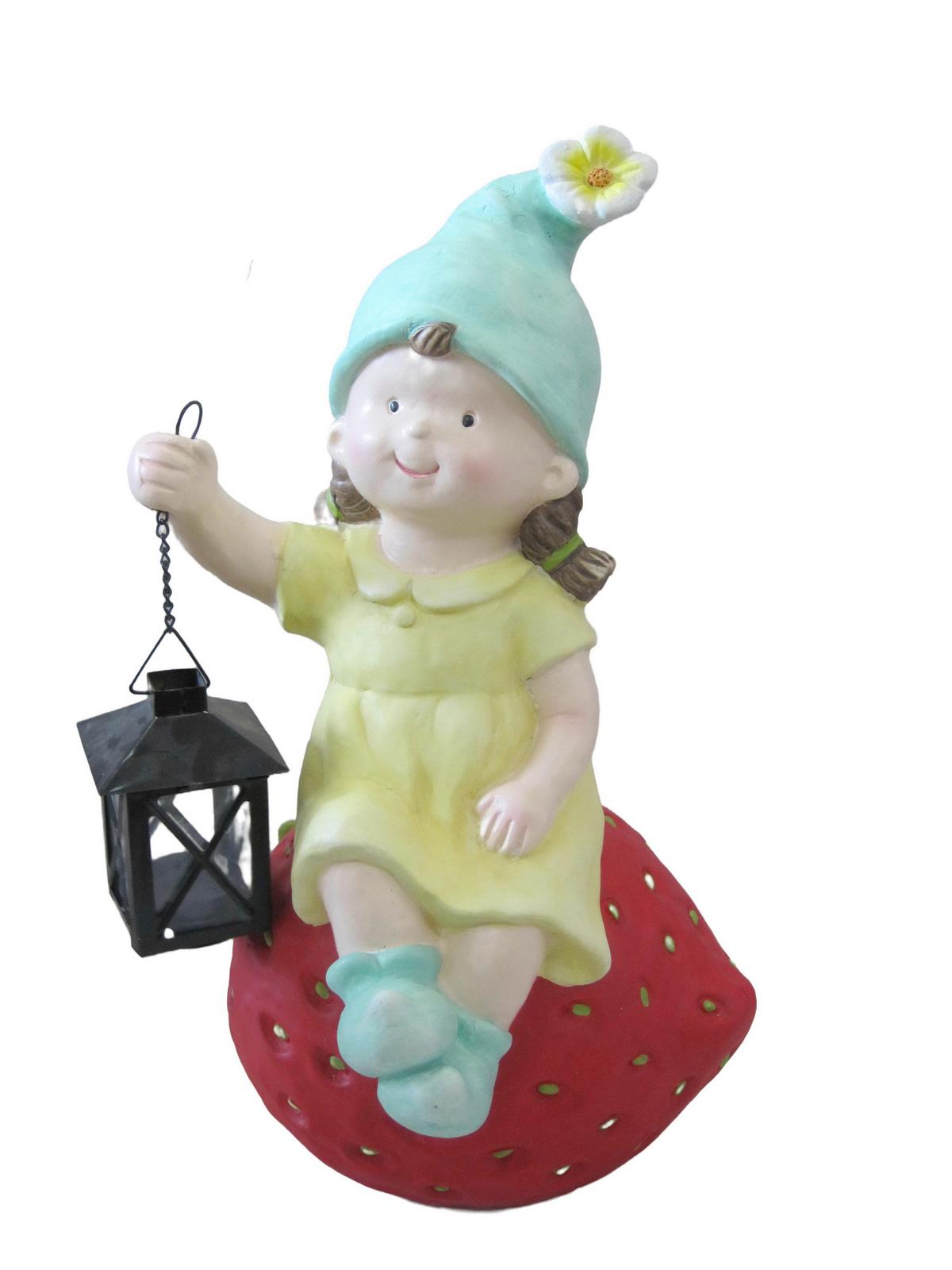 Dekofigur Kind Elisa - Gelb/Rot, KONVENTIONELL, Kunststoff (27,5/23,5/43cm) - Luca Bessoni