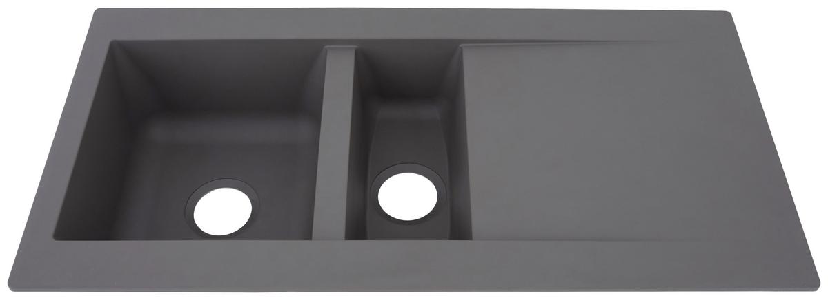 Spüle Respekta Denver Kunststein Bxt: 100x50 cm - Grau, Trend, Glas/Kunststoff (100/20/50cm) - Respekta