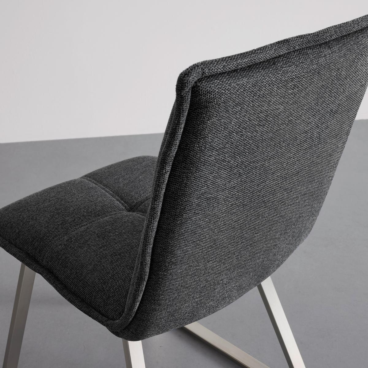 Židle Emilio tmavě šedá - tmavě šedá/barvy nerez oceli, Moderní, kov/dřevo (46/85/55cm) - Bessagi Home