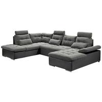 Sedacia súprava v tvare U JAKARTA sivá / čierna - čierna/sivá, Design, textil/plast (218/324/170cm) - MID.YOU