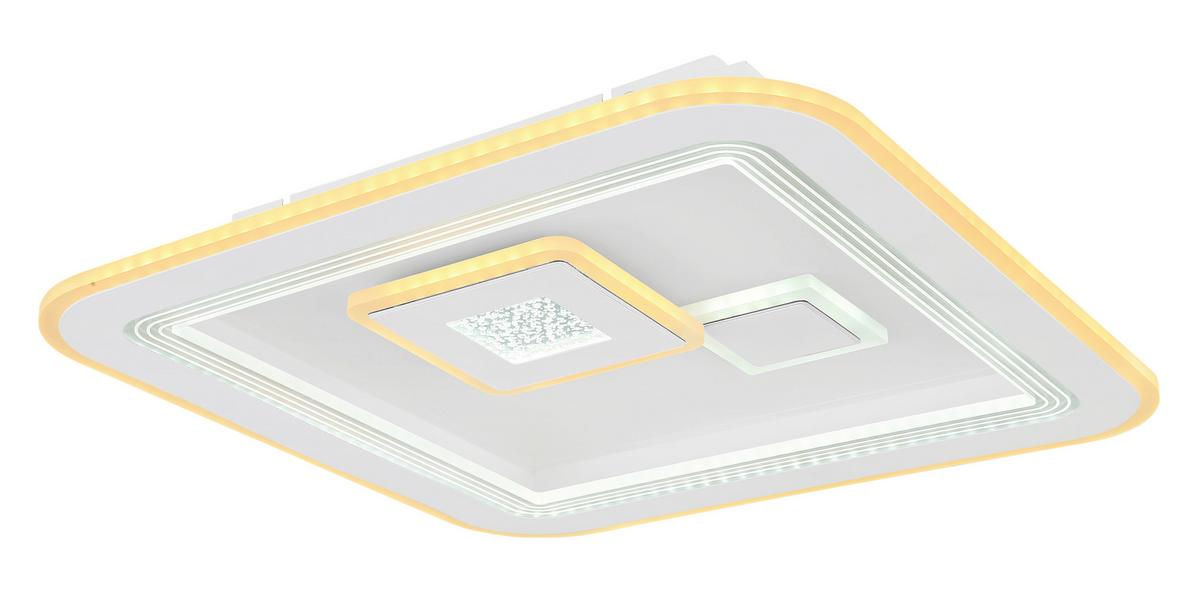 Led-deckenleuchte L: 46,6 Cm Mit Farbtemperaturwechsler - Klar/Opal, Design, Kunststoff/Metall (46,6/46,6/7,4cm) - Globo