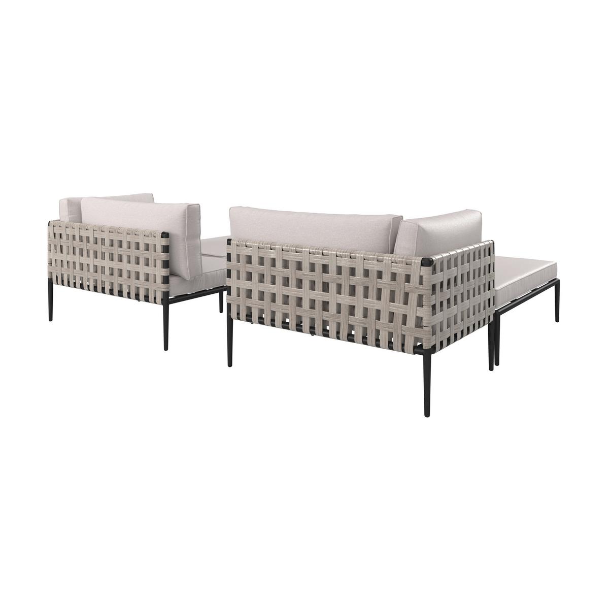 TERASOVÁ SEDACIA SÚPRAVA ENJA - čierna/sivá, Modern, kov/textil (104/60/70cm) - Bessagi Garden