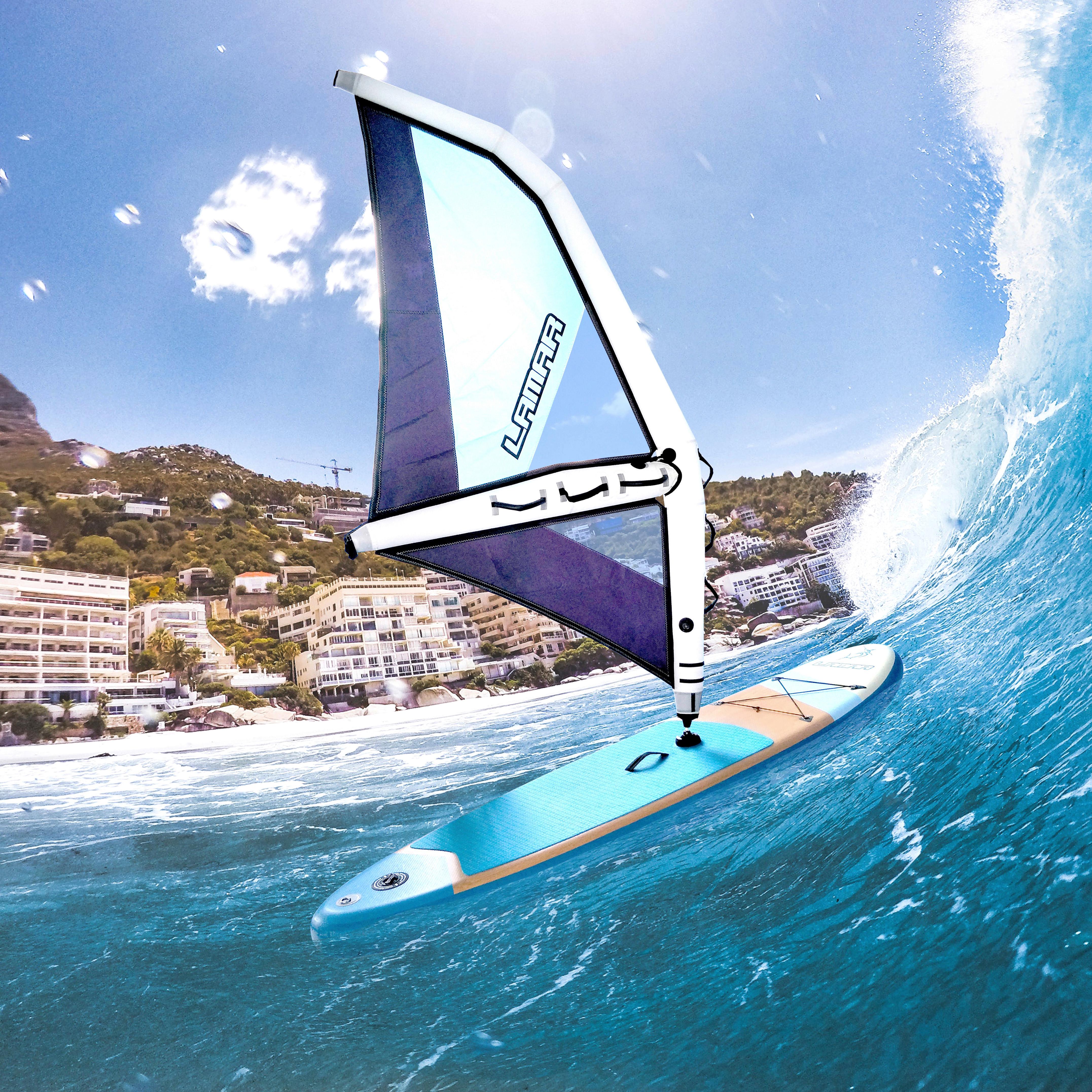 Stand Up Paddle Aufblasbar Mit Segel Multicolor/weiß - Multicolor/Weiß, Basics, Kunststoff/Metall (290/76/15cm)