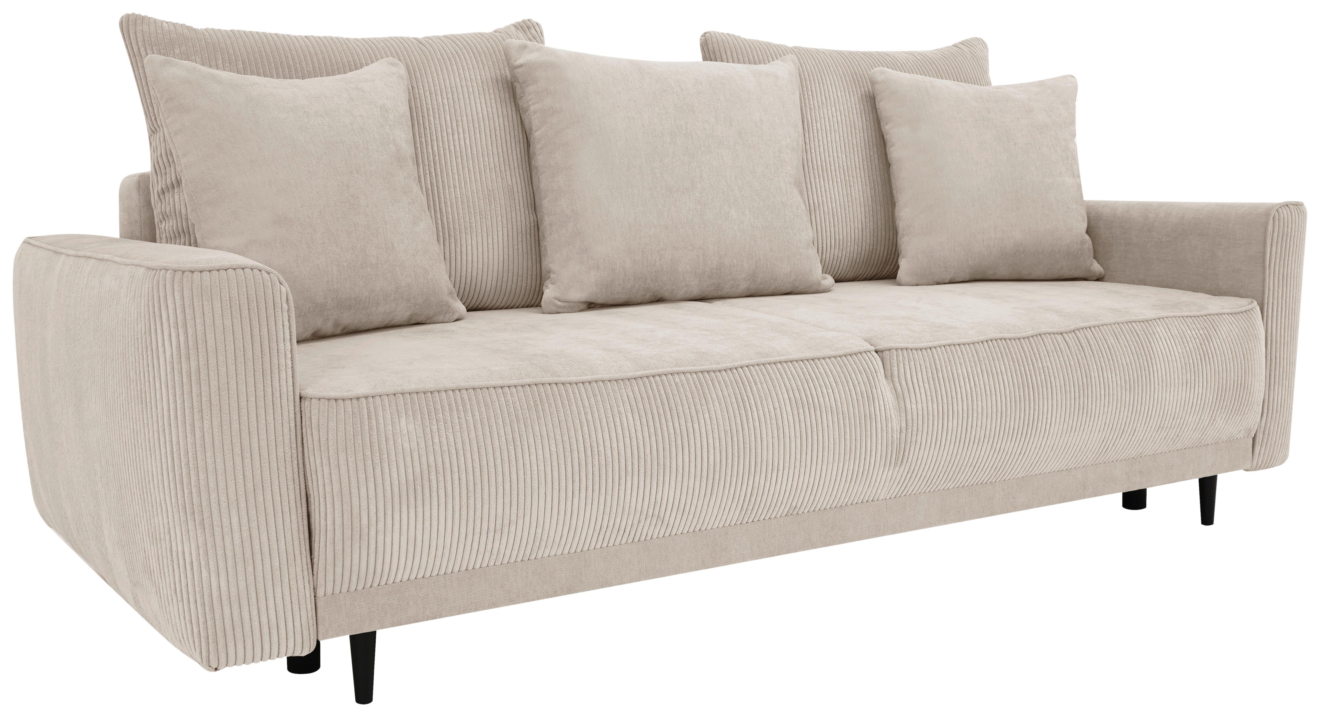 Schlafsofa Larisa Beige B: 232 cm - Beige/Schwarz, MODERN, Textil (232/96/112cm) - MID.YOU