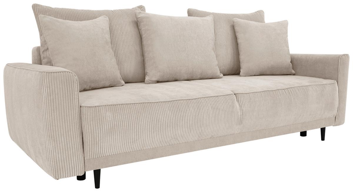 Schlafsofa Larisa Beige B: 232 cm - Beige/Schwarz, MODERN, Textil (232/96/112cm) - MID.YOU