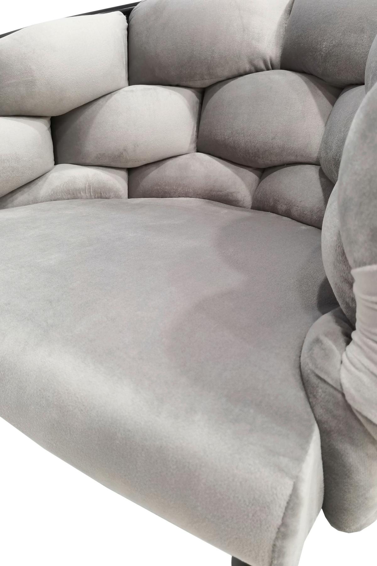 Armlehnstuhl-set Grace 125 - Taupe/Schwarz, MODERN, Textil/Metall (65/79/61cm) - Kayoom