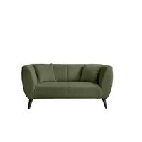2-Sitzer-Sofa Colori Grün Rücken Echt - Schwarz/Grün, MODERN, Textil (172/83/88cm) - MID.YOU