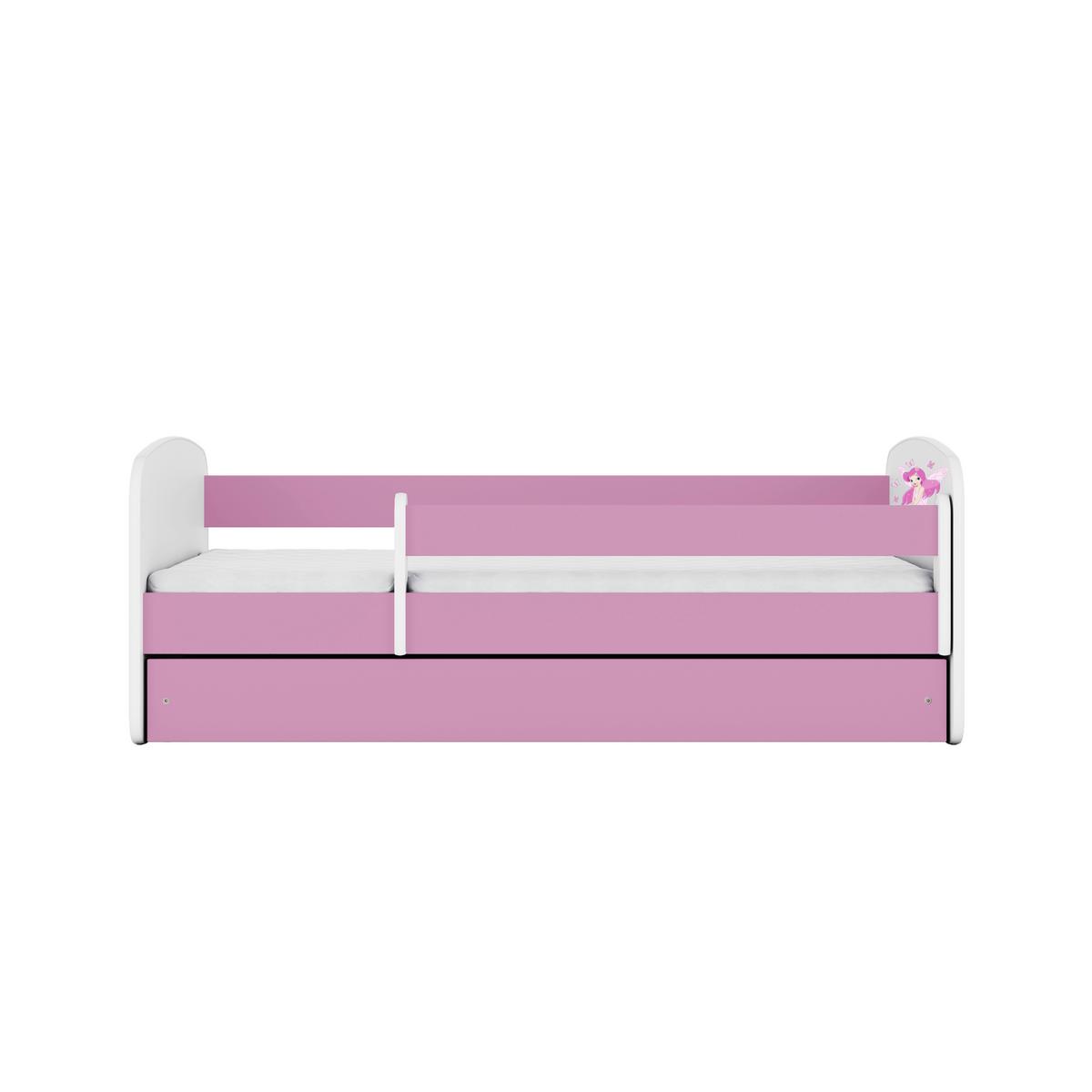 Kinder-/Juniorbett Babydreams Inkl. Matratze 80x160 - Pink/Birkefarben, MODERN, Holz/Holzwerkstoff (80/160cm) - MID.YOU