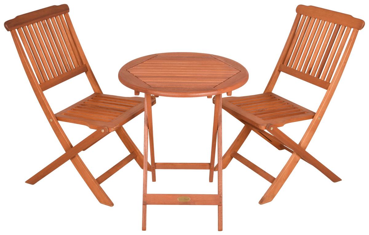 Balkonset Prag - Braun, Basics, Holz - Gardenson