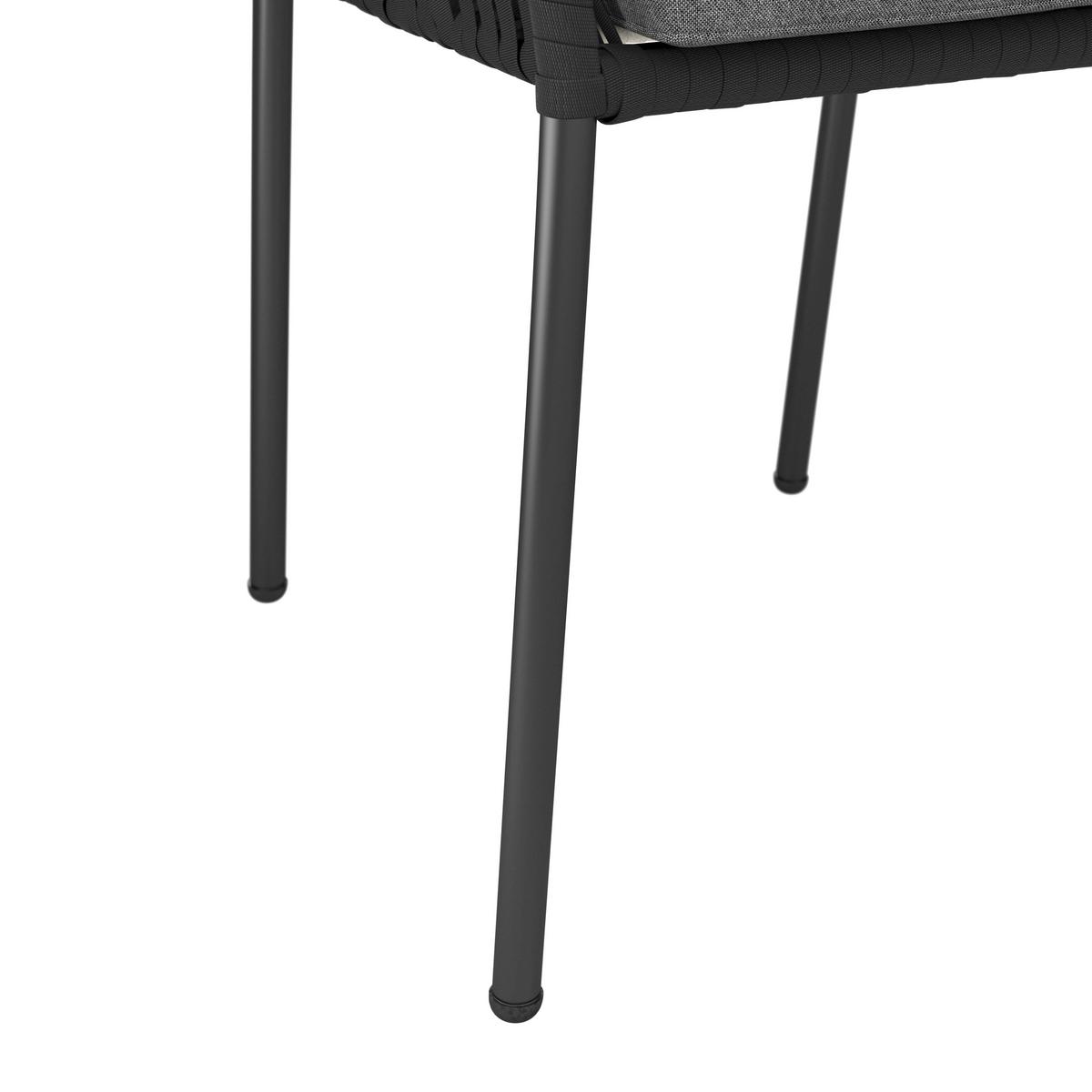 Sada záhradných křesel LEO - tmavě šedá/antracitová, Moderní, kov (59/78/61cm) - Bessagi Garden