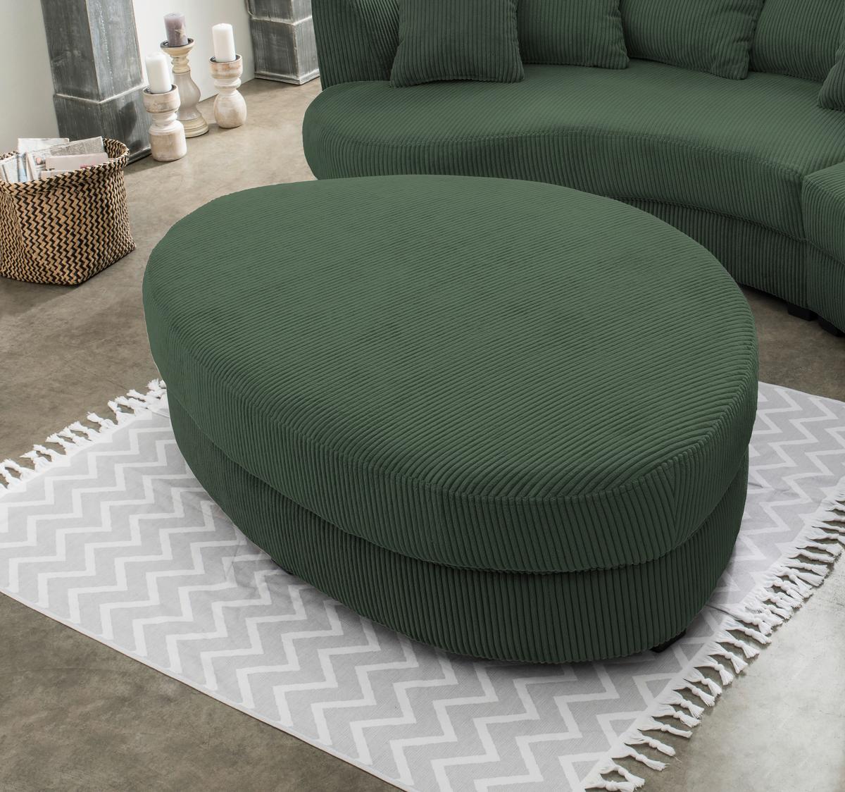 Wohnlandschaft Limoncello Dunkelgrün S: 300x160 cm - Dunkelgrün/Schwarz, Design, Textil (300/160cm) - Livetastic