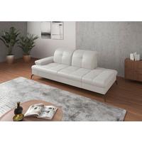 RÉCAMIERE Amica E, Weiß B: 231 cm - Schwarz/Weiß, KONVENTIONELL, Leder/Textil (231/90/122cm) - Sit & More