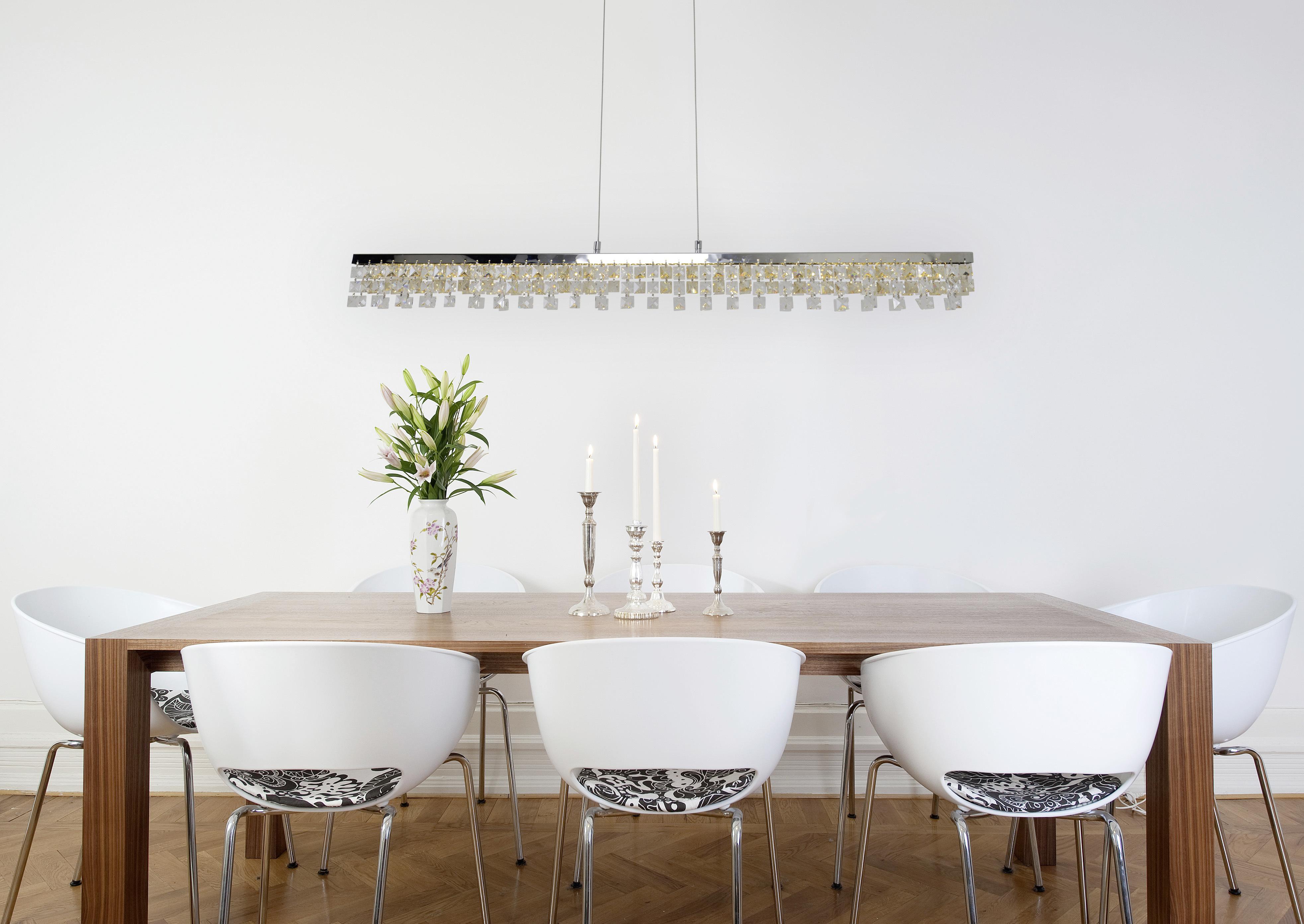 Led-hängeleuchte Diamonds 7049742 Diamonds - Chromfarben, Design, Glas/Metall (80/8/120cm) - Näve
