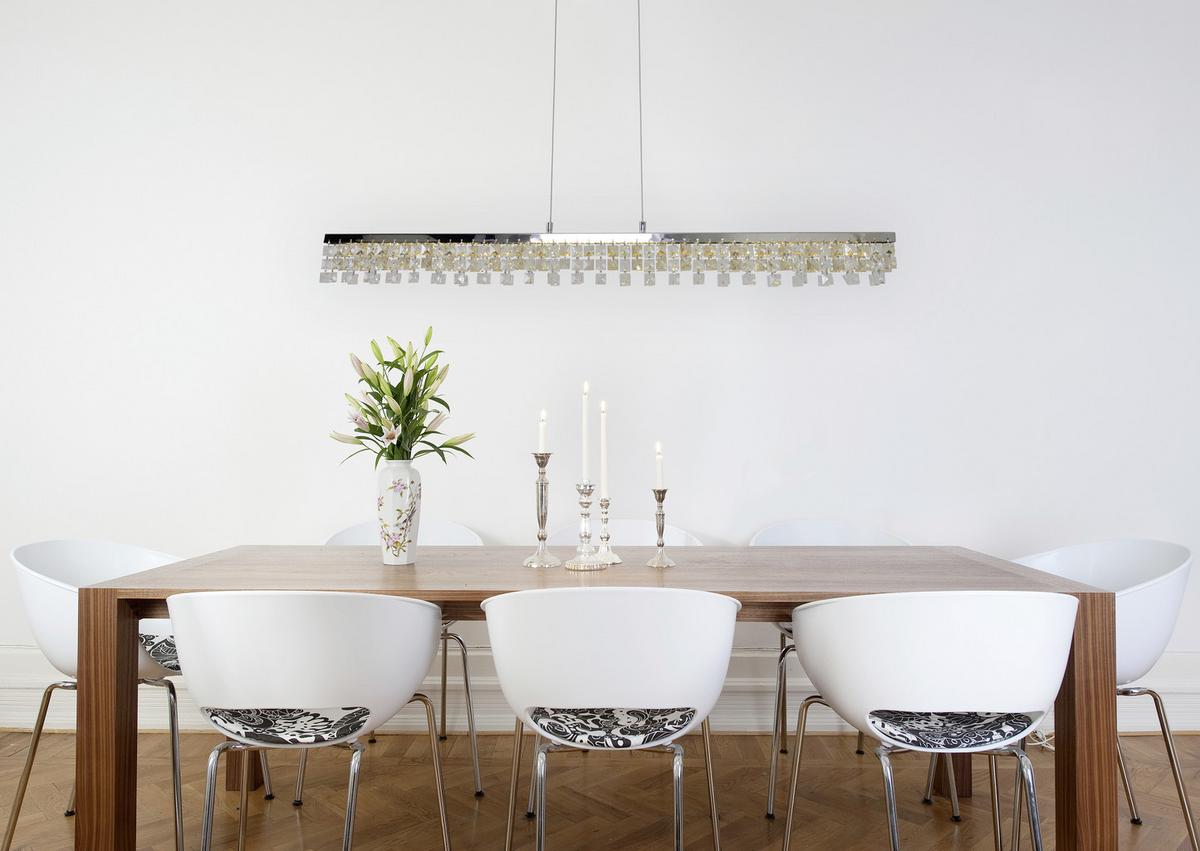 Led-hängeleuchte Diamonds 7049742 Diamonds - Chromfarben, Design, Glas/Metall (80/8/120cm) - Näve