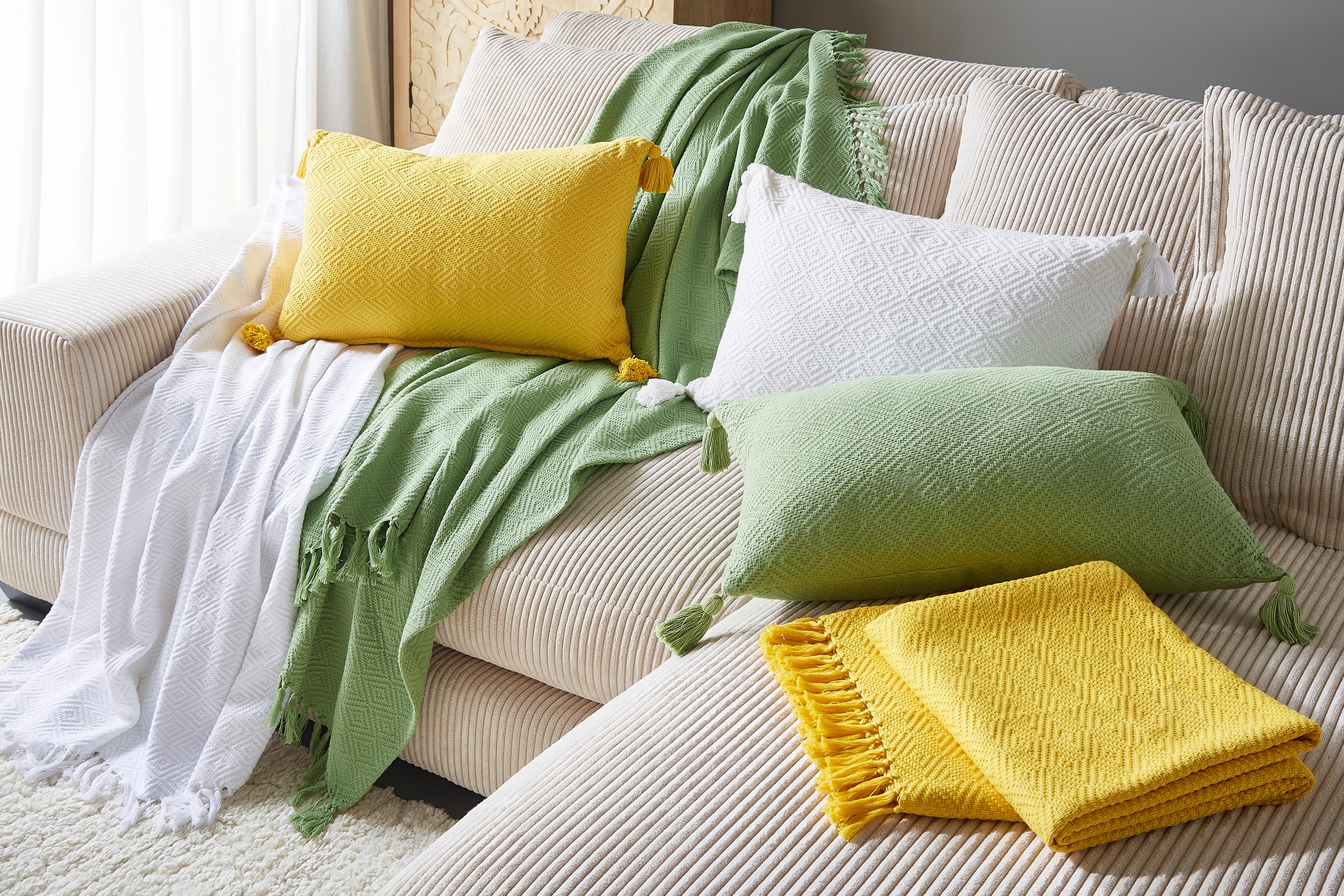Denná Prikrývka Frieda, 130/180cm, Žltá - žltá, Štýlový, textil (130/180cm) - Modern Living