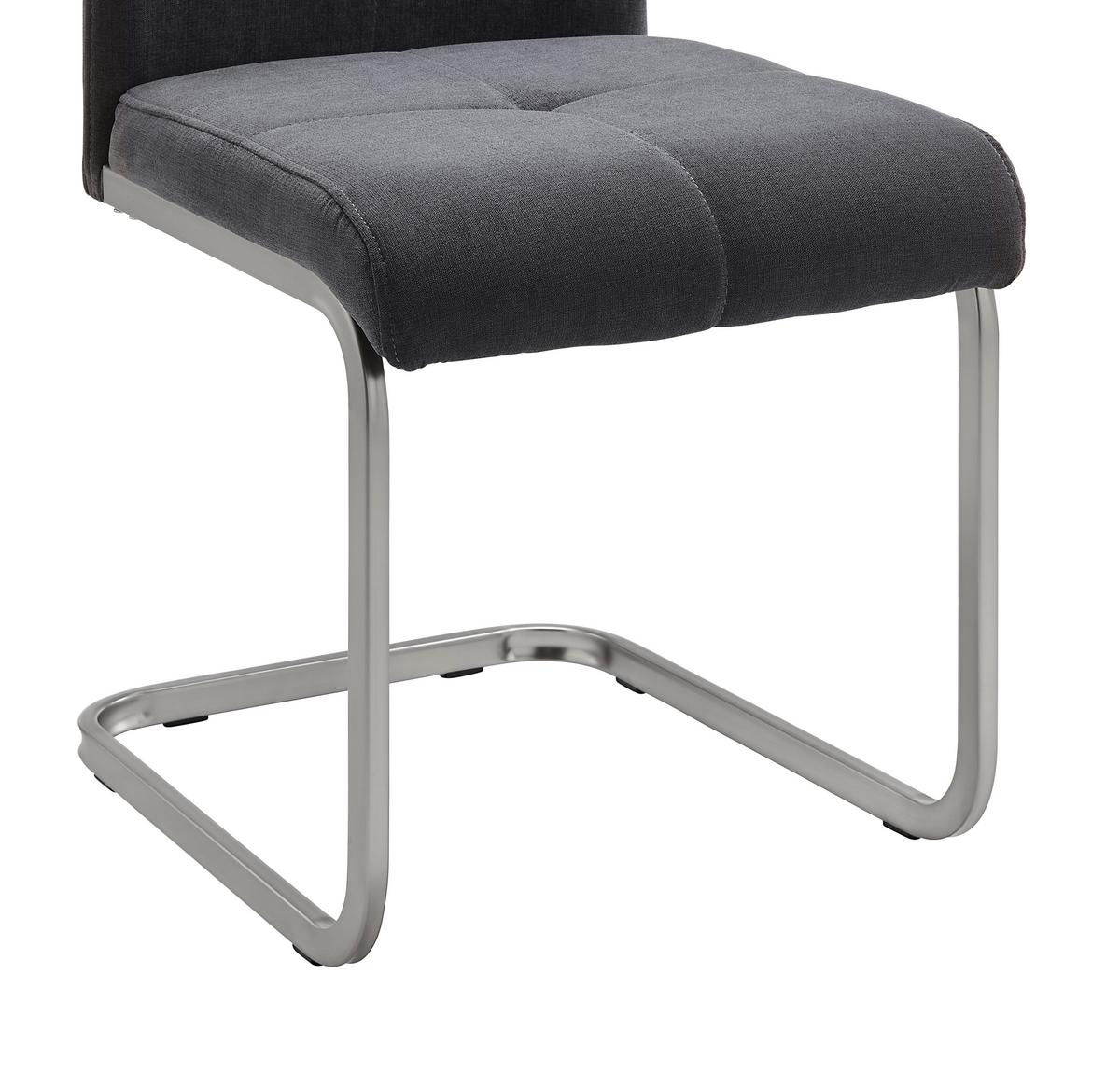 Židle Lucie - šedá/barvy chromu, Moderní, kov/dřevo (42,5/98/45cm) - Modern Living