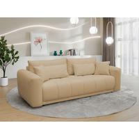 Schlafsofa Supra, Beige B: 245 Cm - Beige/Schwarz, Design, Holz/Textil (245/90/117cm) - MID.YOU
