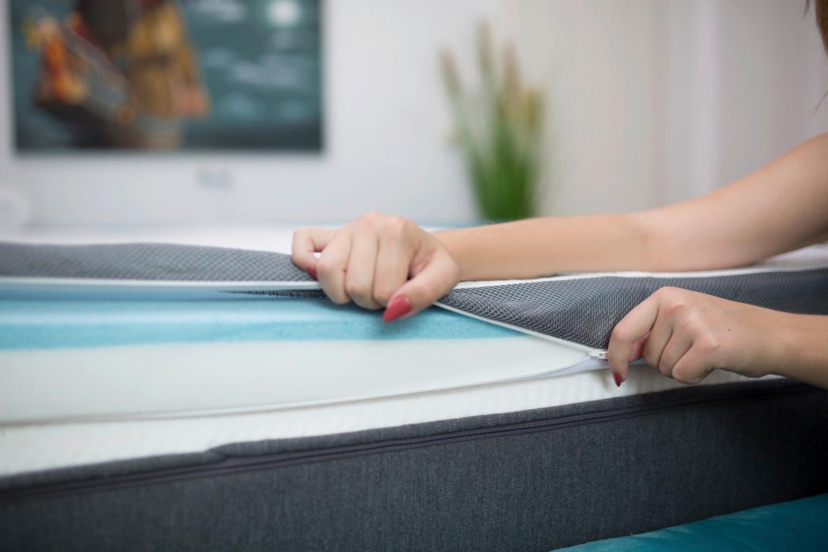 Eazzzy Topper Hellgrau LF: 140x200cm - Hellgrau, Basics, Textil (140/200cm) - Genius