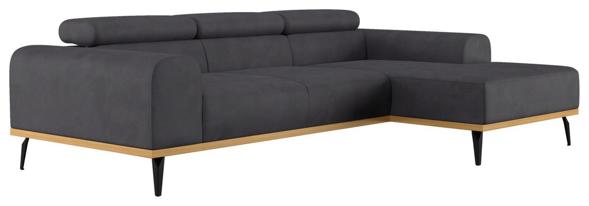 Ecksofa Schwarz Mit Sitzvorzug S: 244x157 cm - Schwarz, KONVENTIONELL, Textil (244/157cm) - Cotta