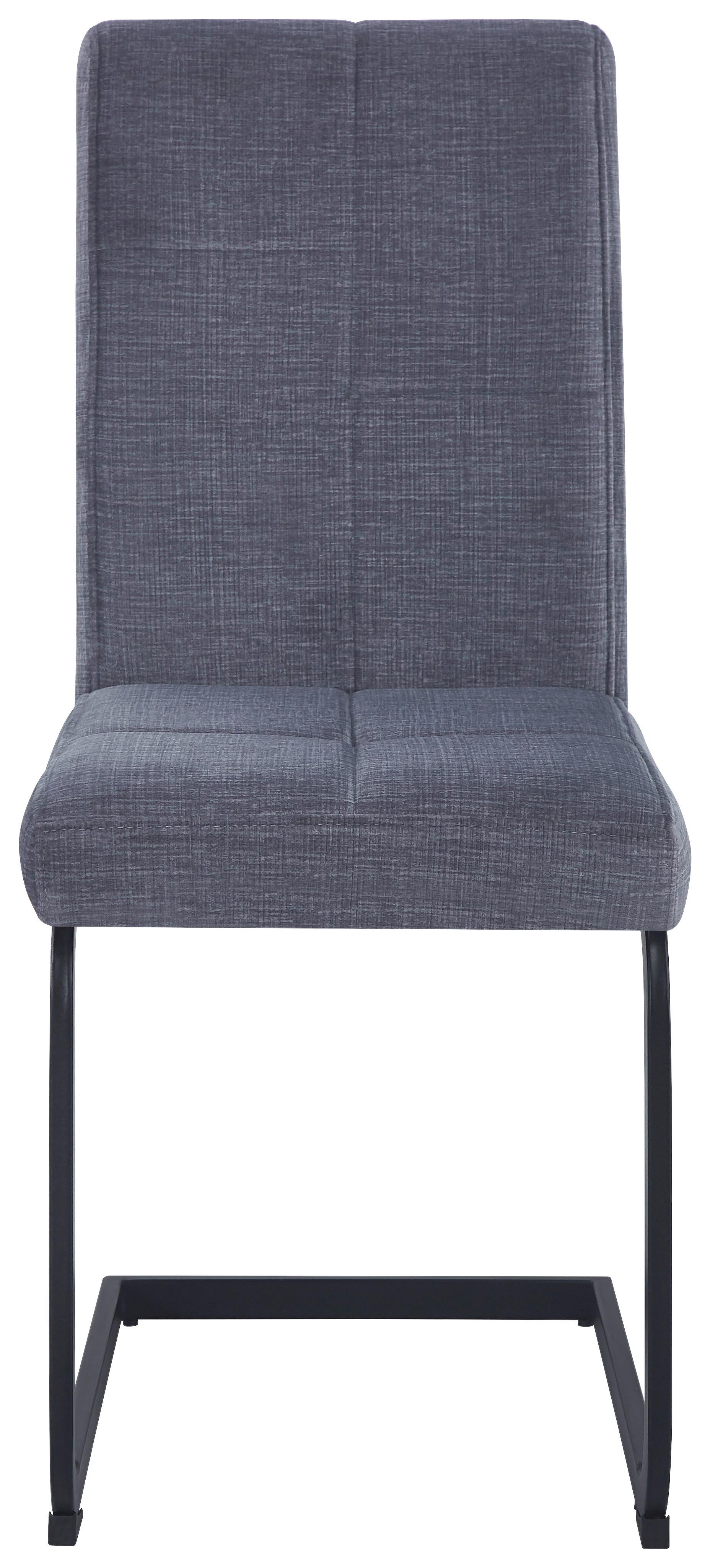 Schwingstuhl Tilos Samt Dunkelgrau, B: 41 cm - Dunkelgrau/Schwarz, KONVENTIONELL, Textil/Metall (41/98/55cm) - MID.YOU