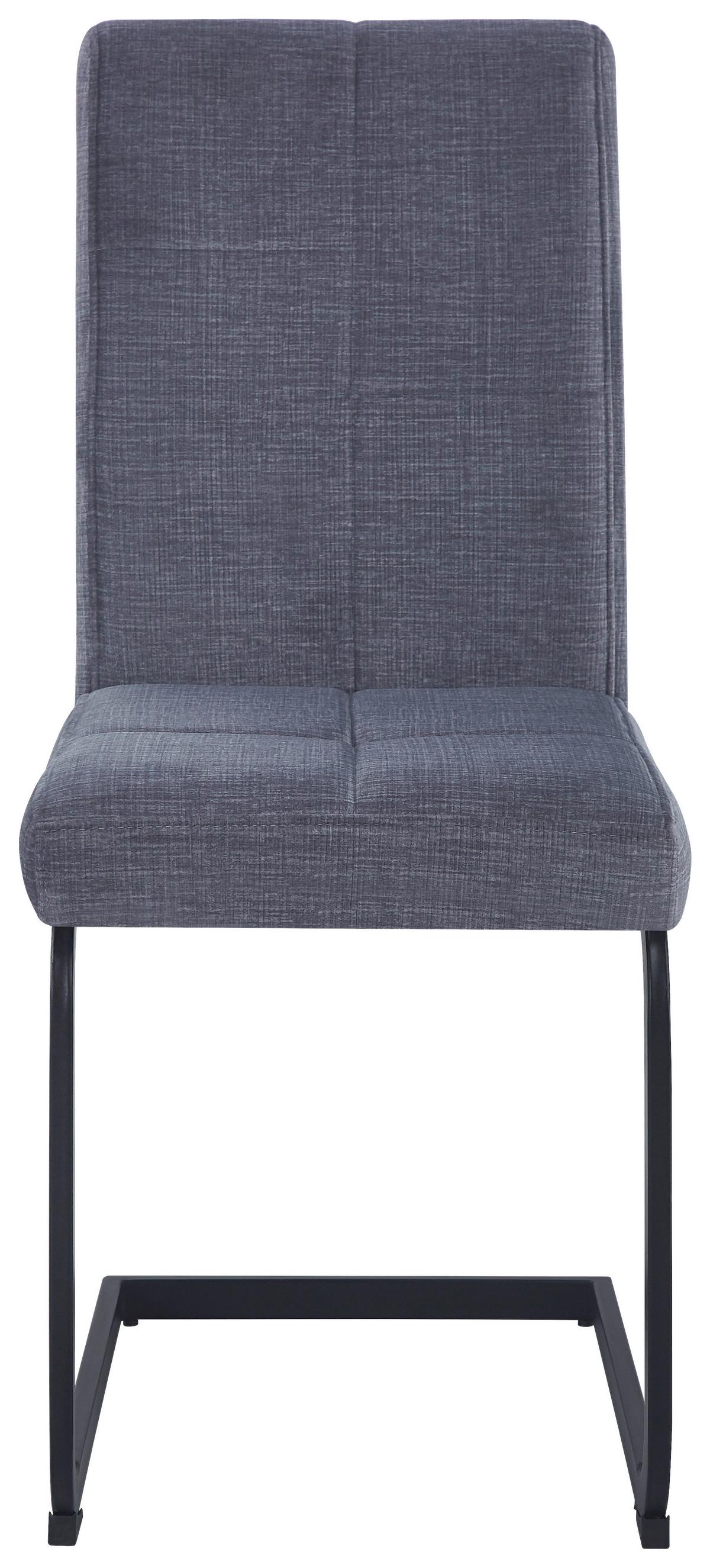 Schwingstuhl Tilos Samt Dunkelgrau, B: 41 cm - Dunkelgrau/Schwarz, KONVENTIONELL, Textil/Metall (41/98/55cm) - MID.YOU