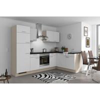 Eckküche Pn 80 mit Geräten 275x175 cm Weiß - Weiß/Grau, Trend, Holzwerkstoff (275/175cm) - Pino