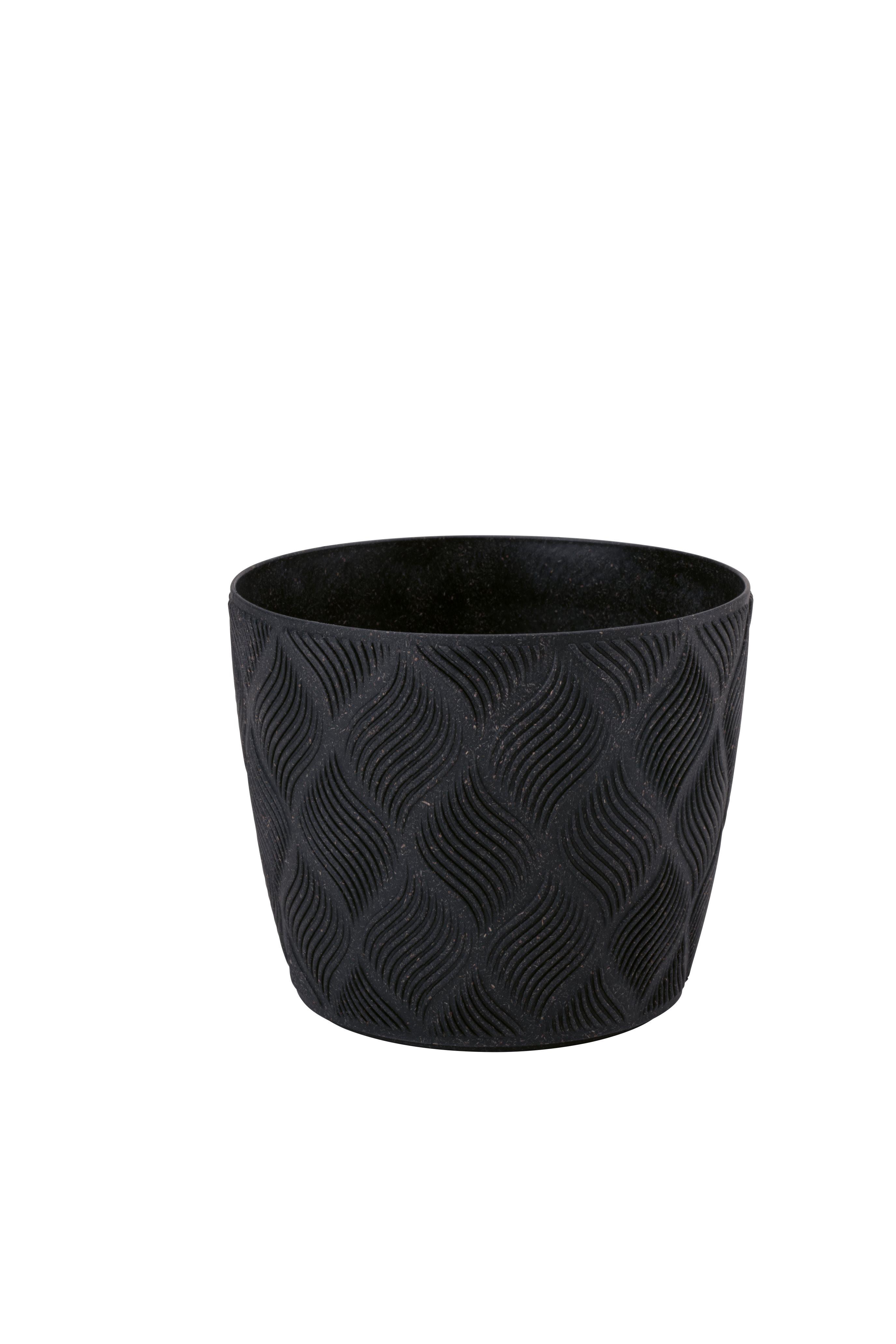 Obal na kvetináč GROW ECO WOOD 13 - čierna, Konventionell, plast (12,8/10,7cm) - Mömax