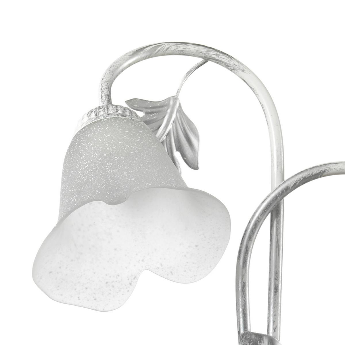 Wandleuchte 4836/ap2 - Silberfarben/Weiß, KONVENTIONELL, Glas/Metall (40/48cm)