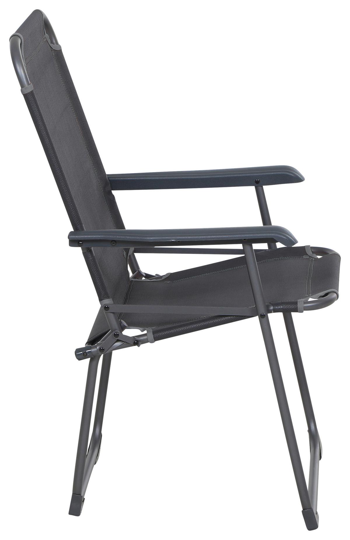 Campingstuhl Klappbar Mit Armlehnen Comfort - Anthrazit, KONVENTIONELL, Textil/Metall (58/95/70cm) - Siena Garden