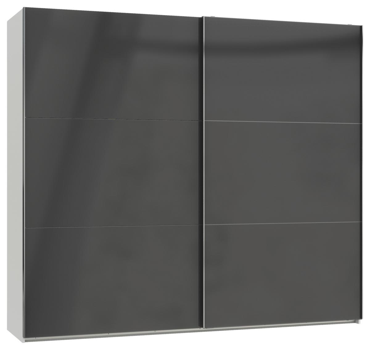 Schwebetürenschrank B: 250 Cm Level Grau/weiß - Weiß/Grau, MODERN, Holzwerkstoff (250/216/65cm) - MID.YOU
