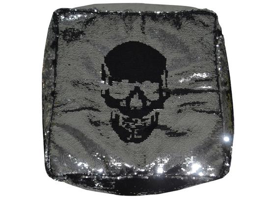 Sedací Vak Lebkoun - čierna/strieborná, Trend, textil (45/45/45cm) Sedací Vak Lebkoun - čierna/strieborná, Trend, textil (45/45/45cm)