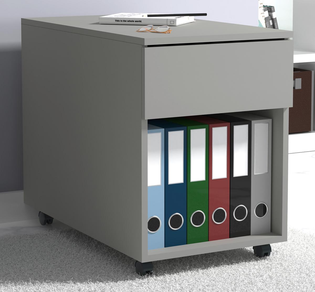 Rollcontainer Dalosa Grau B: 39 cm - Grau, Design, Holzwerkstoff/Kunststoff (39/55/70cm) - MID.YOU