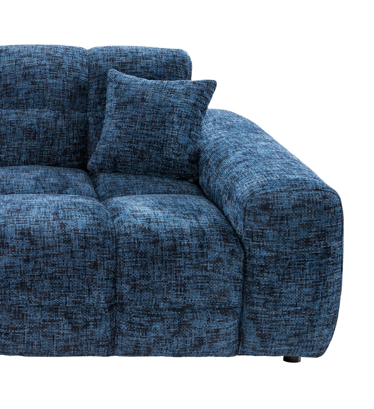 Viersitzer-Sofa Bosco, Blau B: 300 cm - Blau/Schwarz, MODERN, Textil (300/87/120cm) - Livetastic
