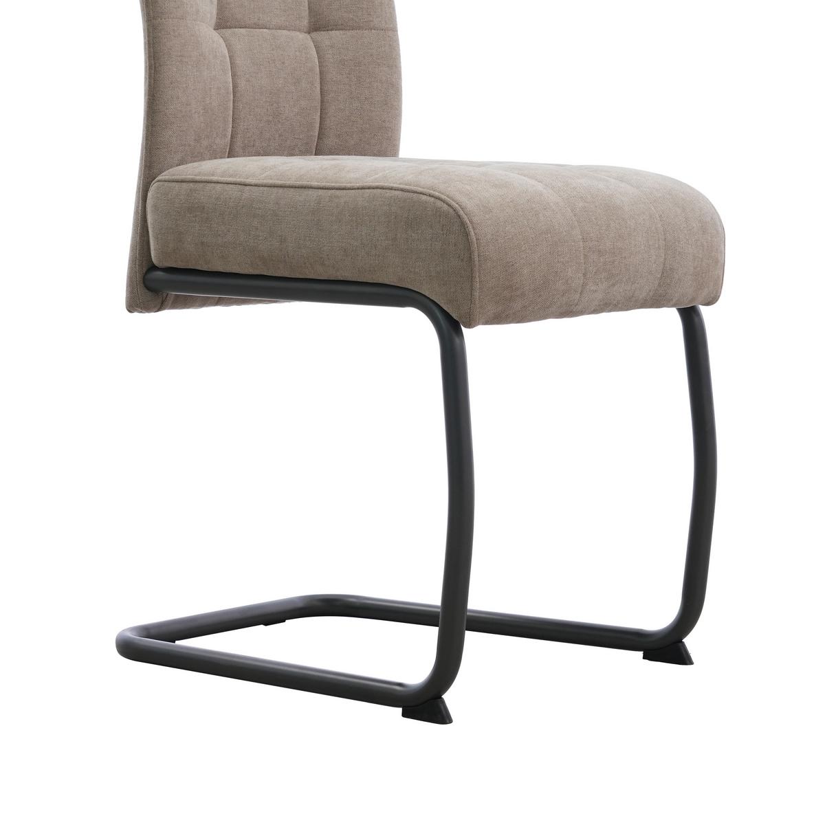Schwingstuhl Vilnius Dunkelgrau/Beige B: 44 cm - Dunkelgrau/Beige, MODERN, Textil/Metall (44/95/61cm) - MID.YOU