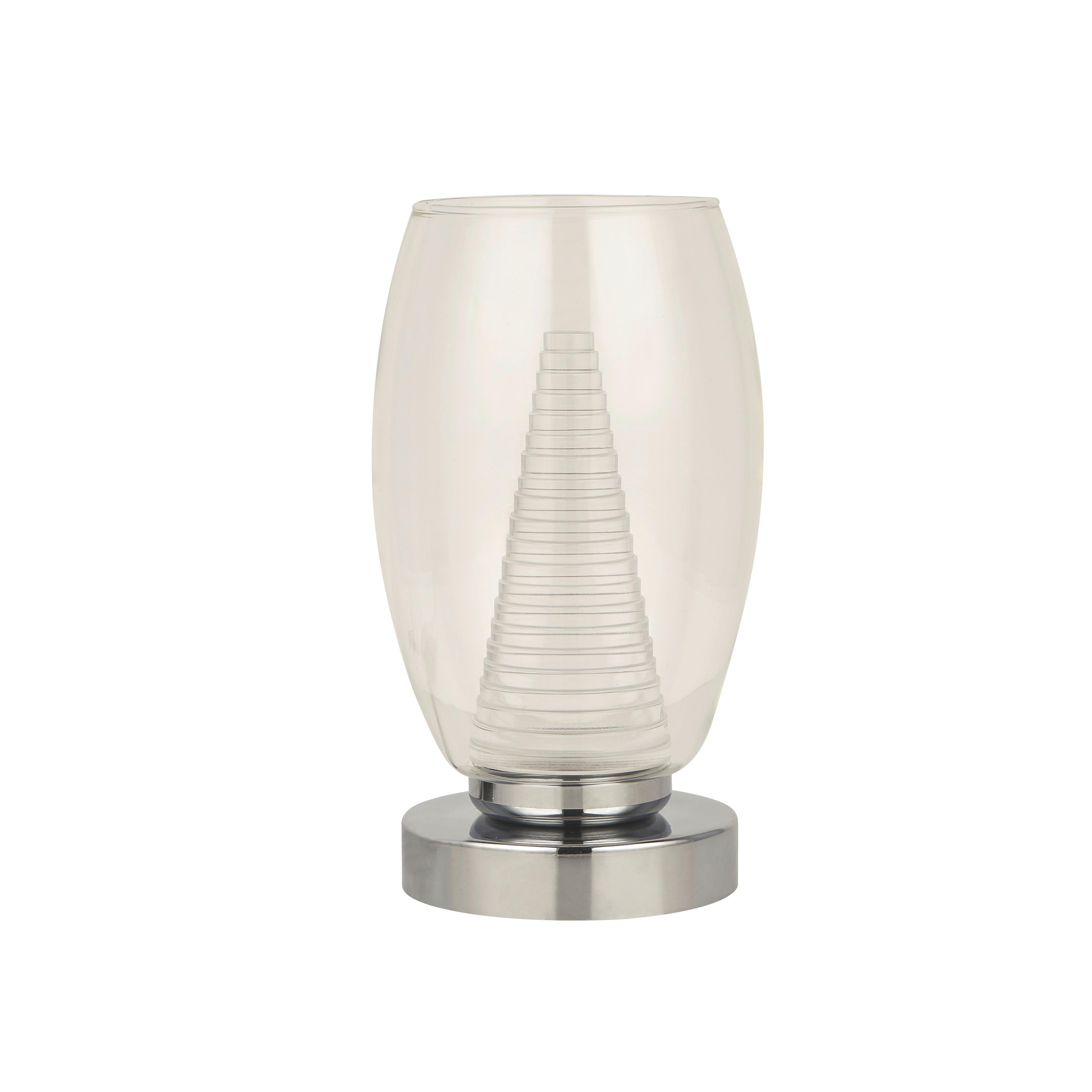 Led-tischleuchte Eu97293-1cl Cyclone - Chromfarben, Design, Glas/Kunststoff (11.5/20.5cm)