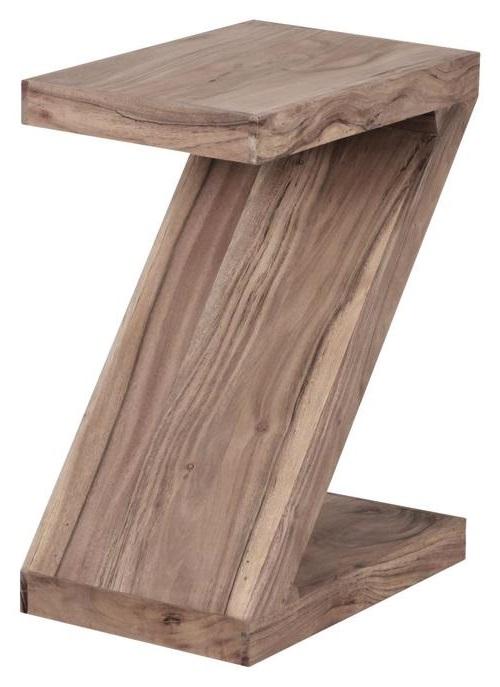 Beistelltisch Holz Z-Förmig Mumbai, Akazie - Akaziefarben, Design, Holz (44/30/59cm) - MID.YOU