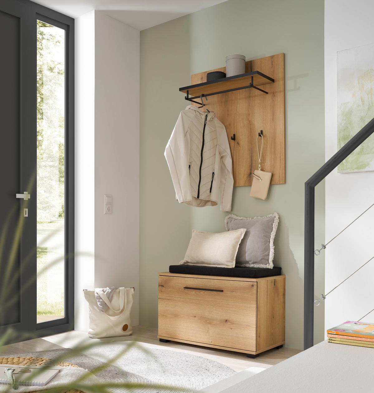 Garderobe Cantara Eichefarben B: 80cm - Eichefarben, MODERN, Holzwerkstoff (80/200/39cm) - MID.YOU
