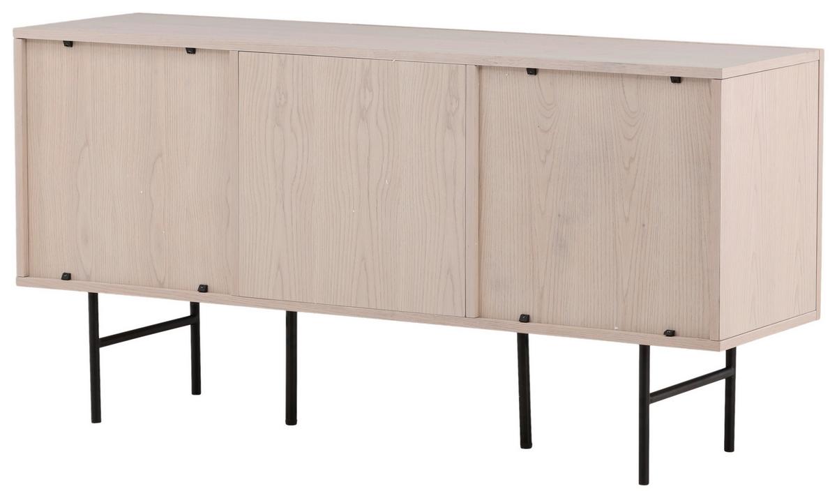 Sideboard Björkön - Schwarz/Weiß, Design, Holz/Metall (150/75/42cm) - Livetastic