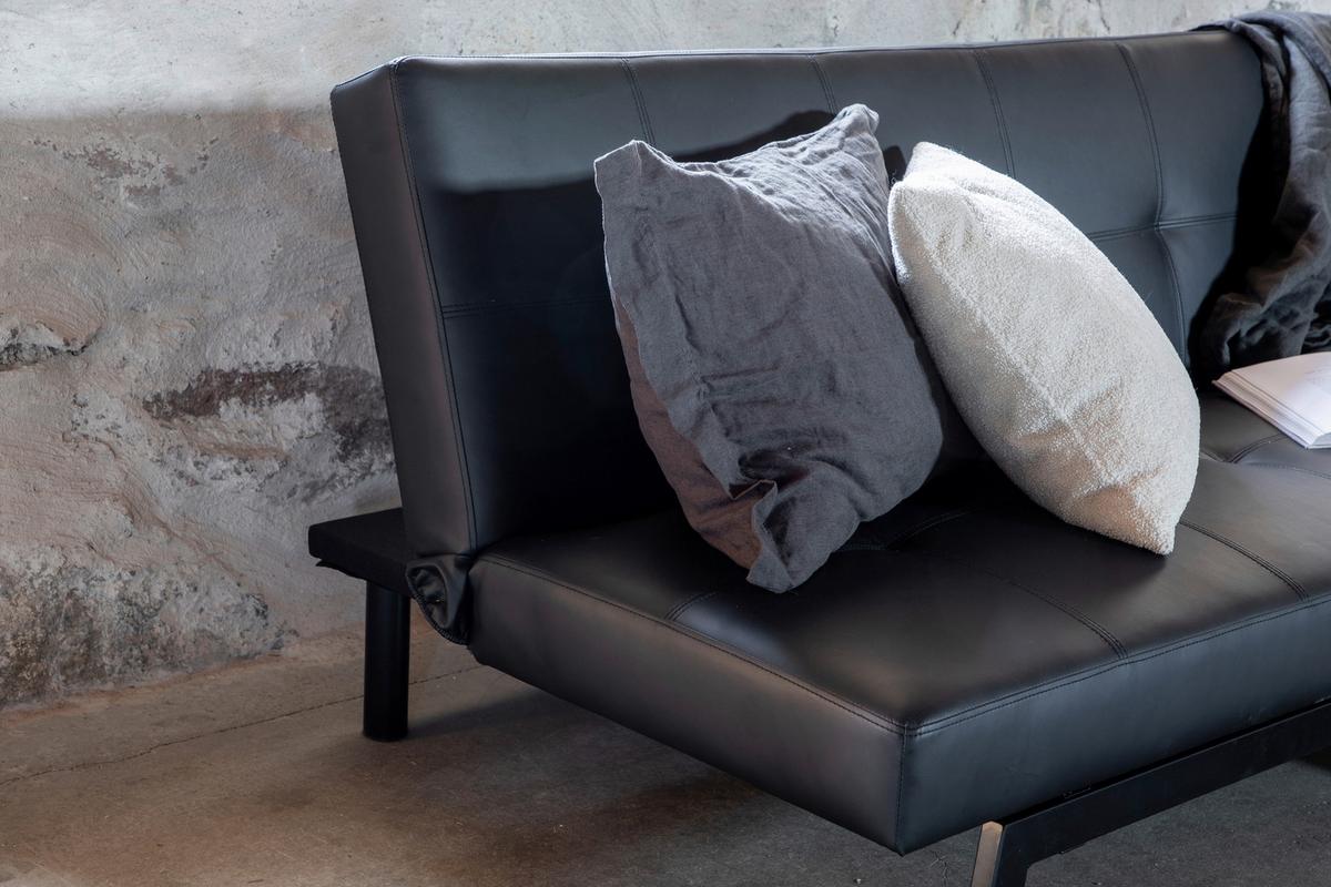 Schlafsofa Bodil - Schwarz, Design, Textil/Metall (180/80/55cm) - Livetastic
