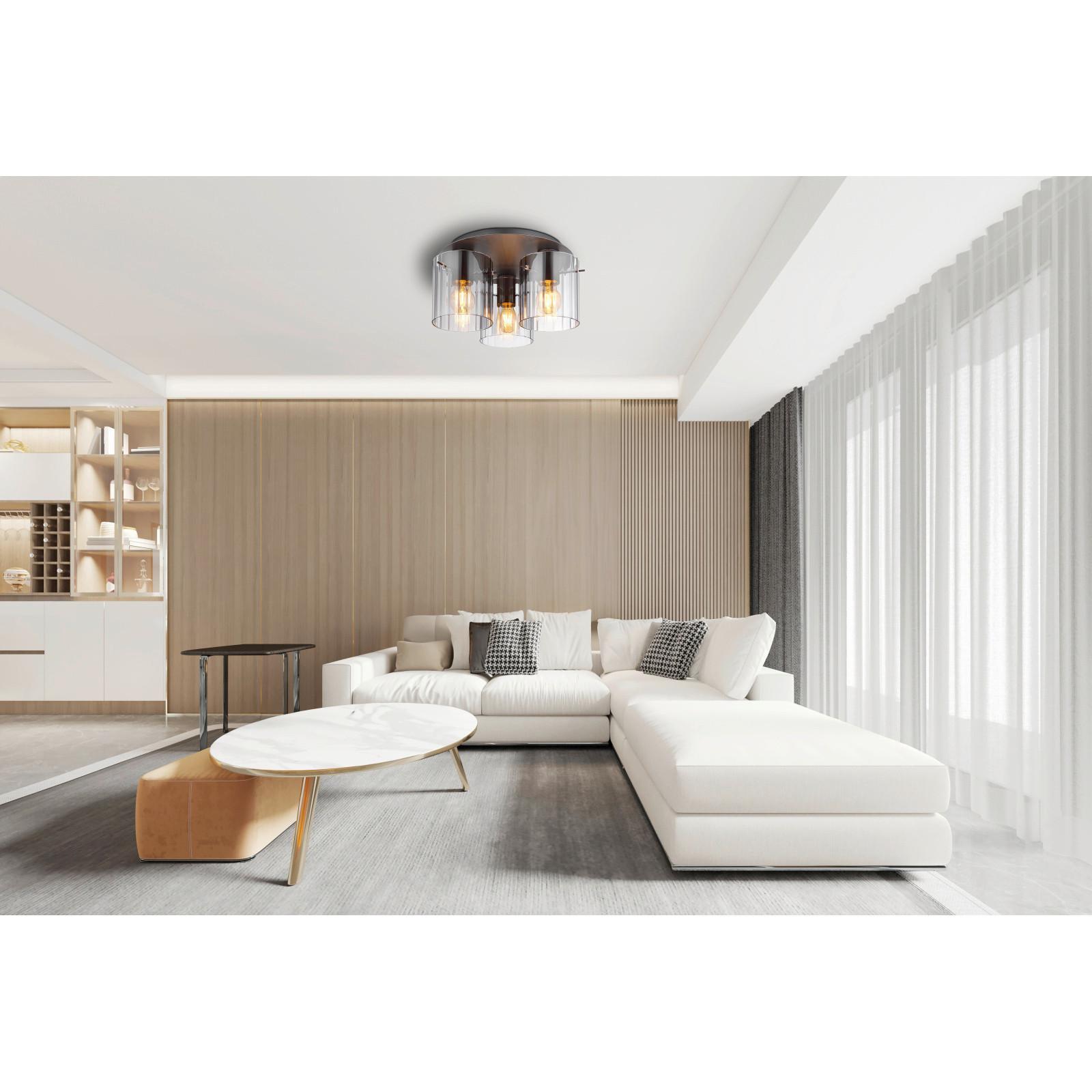 Deckenleuchte 15904-3D - Dunkelgrau, Basics, Glas/Metall (37/20cm) - Globo