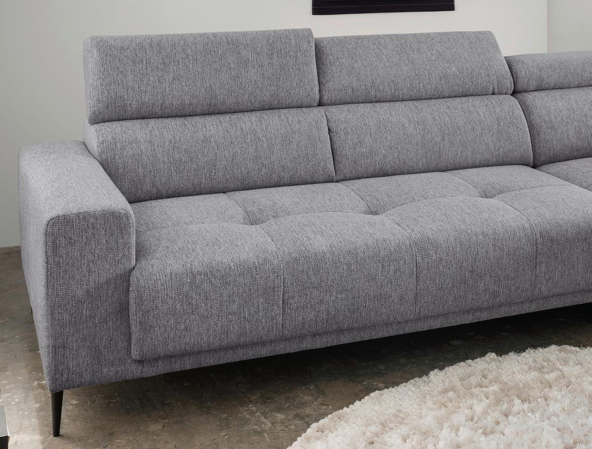 Ecksofa Intera Dunkelgrau S: 276x188 Cm - Dunkelgrau/Schwarz, KONVENTIONELL, Textil (276/188cm) - Livetastic