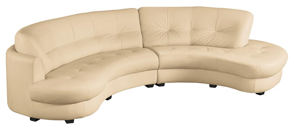 Ecksofa Bretania, Beige S: 300x113 cm - Beige/Schwarz, Design, Leder/Textil (300/113cm) - Livetastic