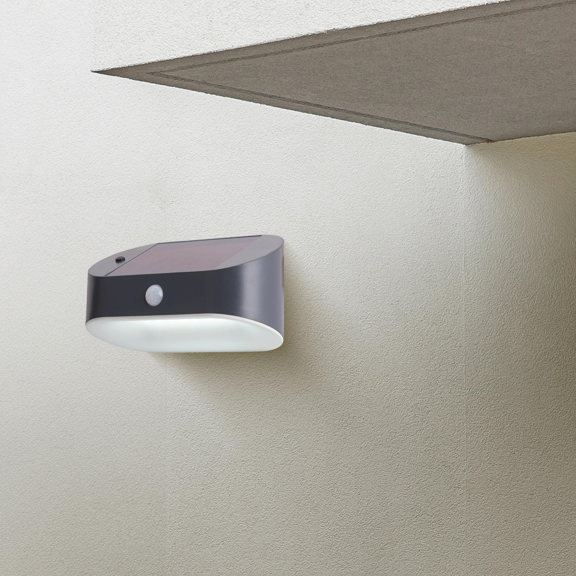 Solarleuchte 67421bk-Pir Solar - Grau, KONVENTIONELL, Kunststoff (17/9,5/9,5cm)