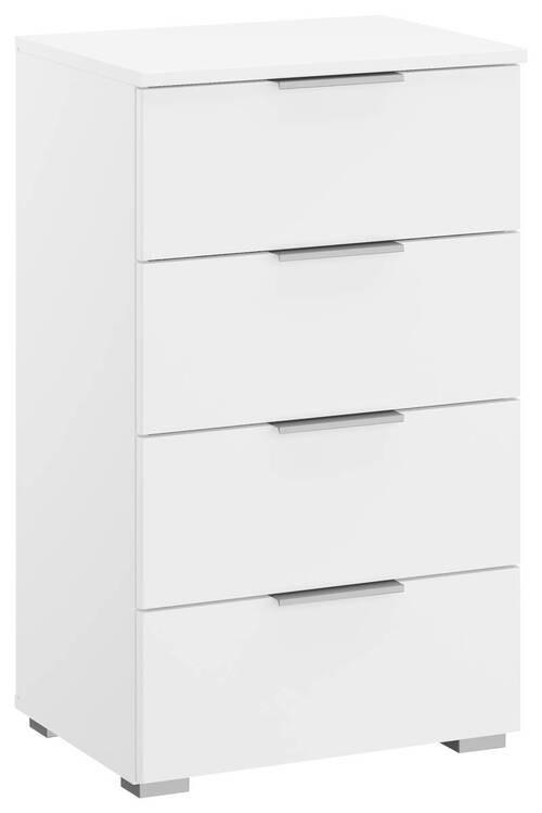 Nachtkästchen Weiß H: 81 cm Alabama - Alufarben/Weiß, MODERN, Holzwerkstoff (47/81/42cm) - Rauch Möbel